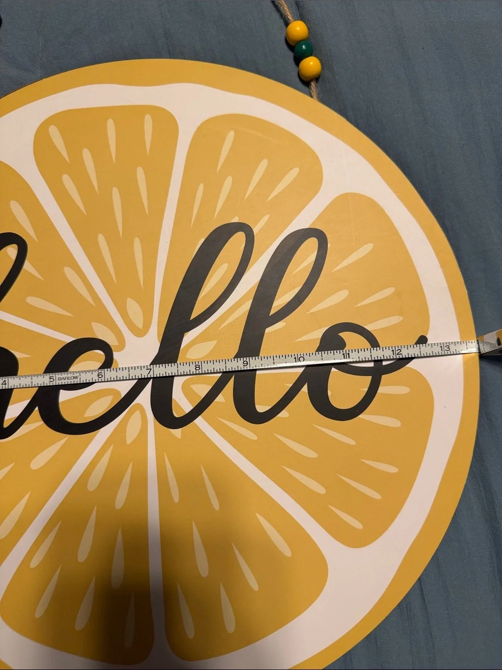 Hello Lemon Slice Wall decor NWOT
